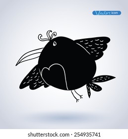 Bird hand drawn. vector illustration.