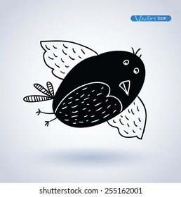 Bird hand drawn. vector illustration.