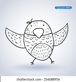 Bird hand drawn. vector illustration.