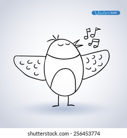 Bird hand drawn. vector illustration.