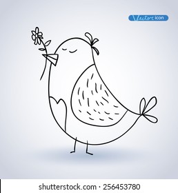 Bird hand drawn. vector illustration.