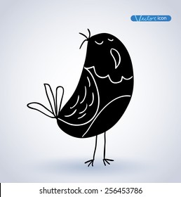 Bird hand drawn. vector illustration.