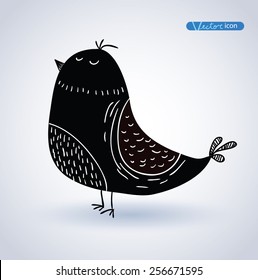 Bird hand drawn. vector illustration.