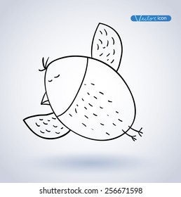 Bird hand drawn. vector illustration.