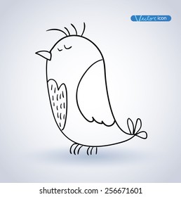 Bird hand drawn. vector illustration.