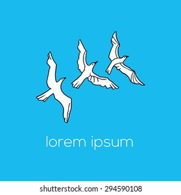 Bird hand drawn vector illustration (logo, icon, sign)
