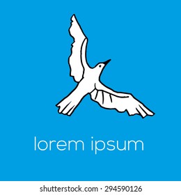 Bird hand drawn vector illustration (logo, icon, sign)