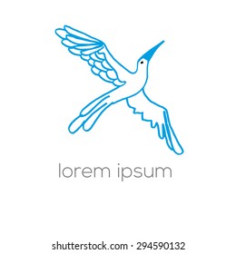 Bird hand drawn vector illustration (logo, icon, sign)