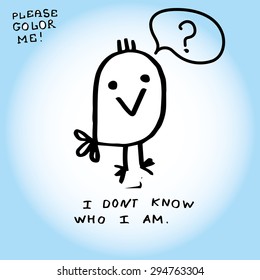 Bird - hand drawn vector illustration for coloring