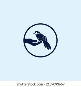 Bird Hand Logo Design Vector Illustration