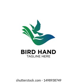 Bird with hand logo templates