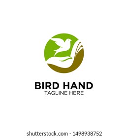 Bird with hand logo templates