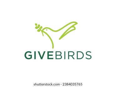 bird and hand logo vector design