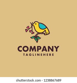 bird handrawn logo concept design