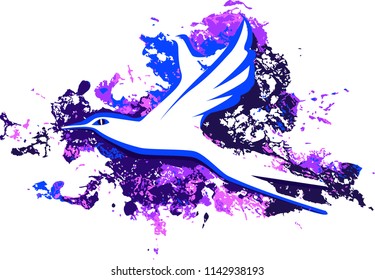 The Bird of Happiness. Dove. Blue Bird