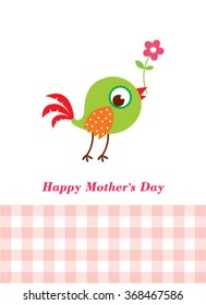 bird happy mother day greeting card 