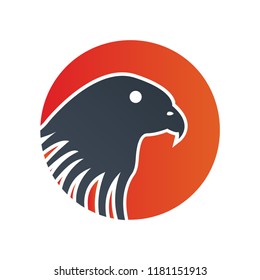 bird head in a circle logo icon design template vector