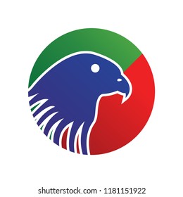 bird head in a circle logo icon design template vector