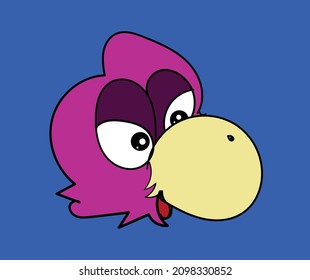 bird head design with blue background