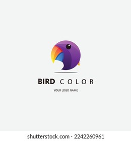 diseño de cabeza de pájaro logotipo degradado plantilla de color