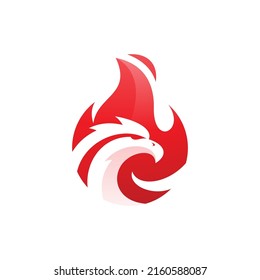 Bird Head Fireball Logo Design Modern Stock Vector (Royalty Free ...