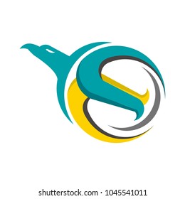Bird Head Frame Template Design. Vector Illustration