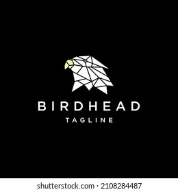 Bird head geometric logo vector icon design template