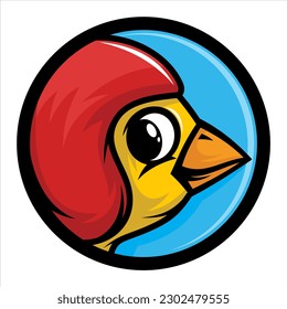 Bird Head Helmet Logo Template Design