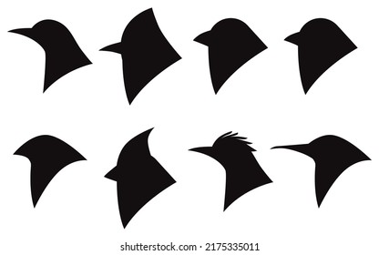 Bird Head Icon Vector Silhouettes Collections