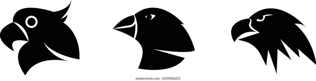 Bird head illustration with simple silhouette shape