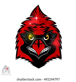 Bird head isolated on white. Logo for any sport team cardinals