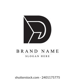 bird head letter D vector illustration for icon, symbol or logo	
