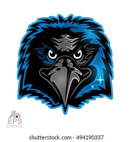 Bird head logo for any sport team blackbirds isolated on white