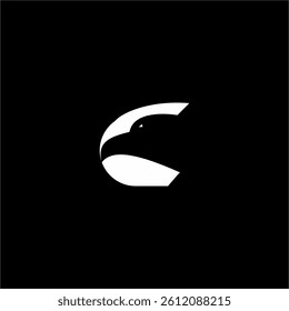 Bird head logo design with letter C concept.