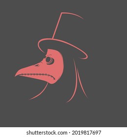 Bird Head Mask Logo Design Vector For Halloween