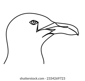 Bird head one line vector illustration