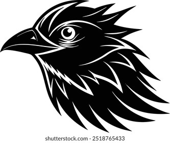 Arte vectorial de silueta de forma de cabeza de pájaro. Este es un archivo eps de Vector editable e imprimible.