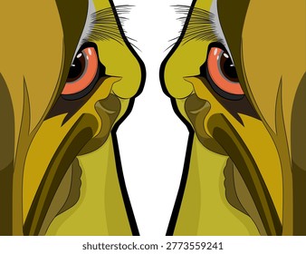 bird head with sharp eyes