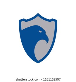 bird head in the shield logo icon design template vector