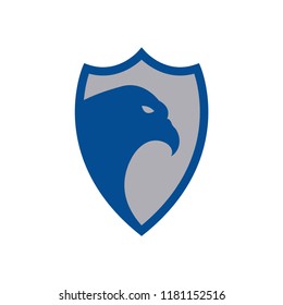 bird head in the shield logo icon design template vector