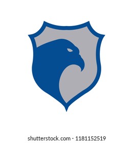bird head in the shield logo icon design template vector