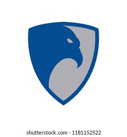 bird head in the shield logo icon design template vector