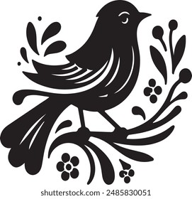 Bird head silhoutte vector art illustration
