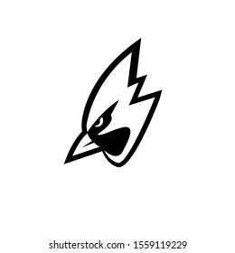 bird head sport logo with black color isolated background