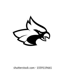 bird head sport logo with black color isolated background