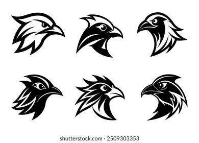 bird head vector logo style set 