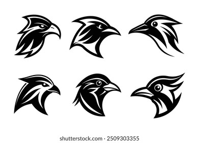 bird head vector logo style set 