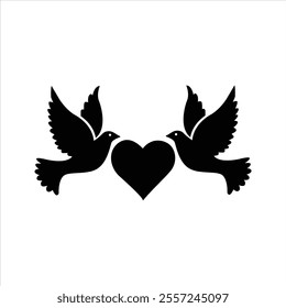 A bird with its heart in flight A silhouette