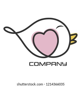 Bird and heart logo