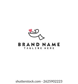 Bird and heart logo design
